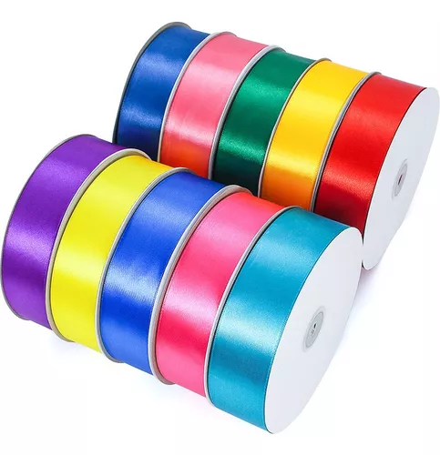 4 Rollos De Listón #9 Una Cara 3.8cm 45mts Colores Varios