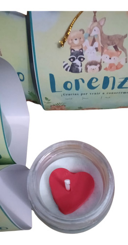 Souvenirs Velita Con Corazón En Sobre Tarjetón Personalizado