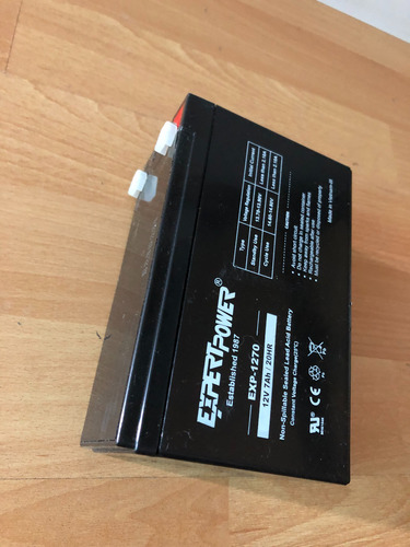 2 Batería Recargable Expertpower Estándar 12v 7ah Exp1270