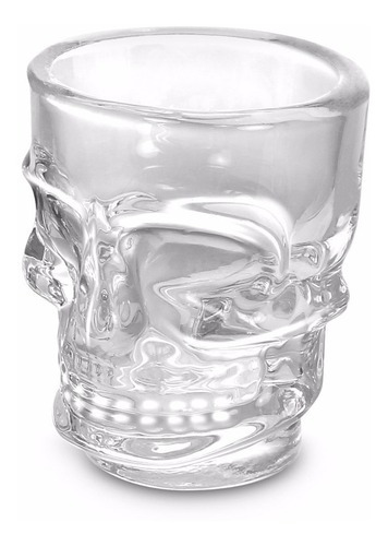 Copo Shot Caveira Vidro Dose Vodka Skull Tequila Bar Caneca Cor transparentes
