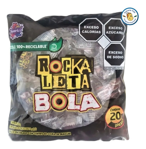 Dulce Enchilado Con Goma De Mascar Sonrics Rockaleta 320g