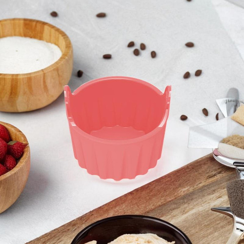 2 Taza Para Hornear De Silicona Para Freidora De Aire, Rosa