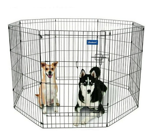 Imagen 1 de 3 de Corral Metálico Con Puerta Para Mascotas 92cm De Alto