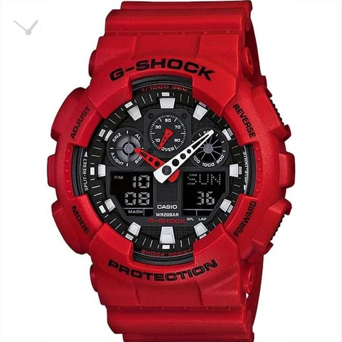 Relógio Casio G-shock Ga-100b-4adr Vermelho