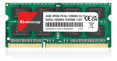 Memoria Ram Kuesuny Ddr3l-1600 Sodimm 4 Gb Laptop Pc3l 12800