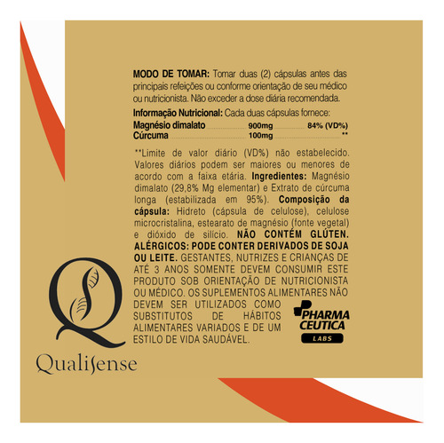 Magnésio Dimalato + Cúrcuma 1000mg 60caps Dr Botanico