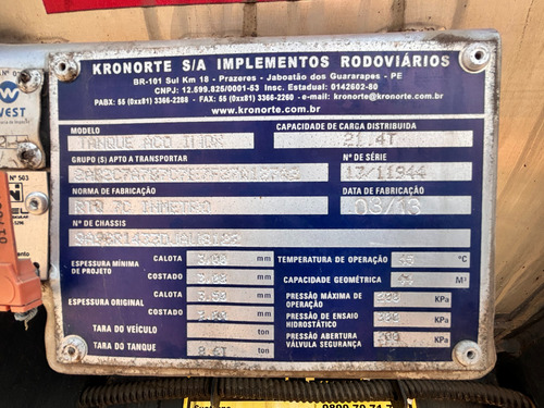 Carreta Tanque Inox Vanderleia