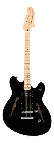 Guitarra eléctrica Squier by Fender Affinity Series Starcaster de arce laminado black poliuretano brillante con diapasón de arce