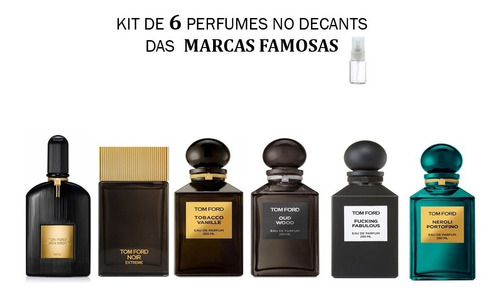 Kit 6 Decants : Luxuoso Perfume Tom Ford 5ml + Brinde !