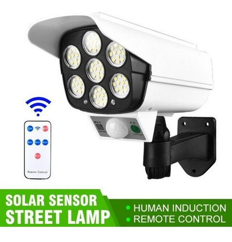 Foco Solar Estilo Camara Sensor De Movimiento Control Remoto