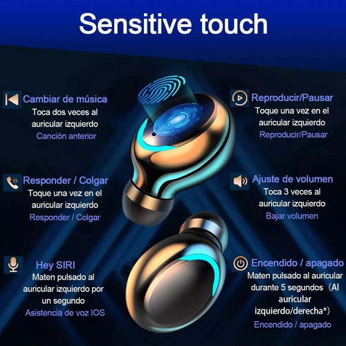 Audífonos In-ear Inalambricos F9-5 Bluetooth Con Luz Led