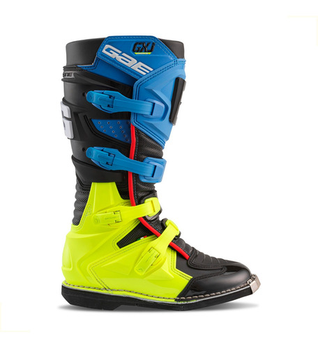 Botas Motocross Enduro Niños Gxj Negra/azul/amarillo Fluo