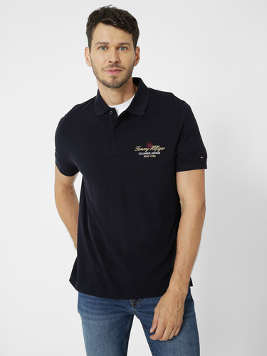 Polo Icon Con Logo Azul Tommy Hilfiger