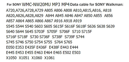 Cable Usb Wmc-nw20mu For Mp3 Mp4 Walkman Nw Nwz (