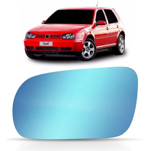 Lente Retrovisor Golf 1999 00 01 02 03 A 2006 Térmico Azul