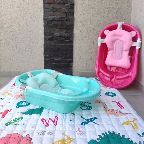 Bañera Tina Para Bebe Marca Induhogar + Cojin Ergonomico