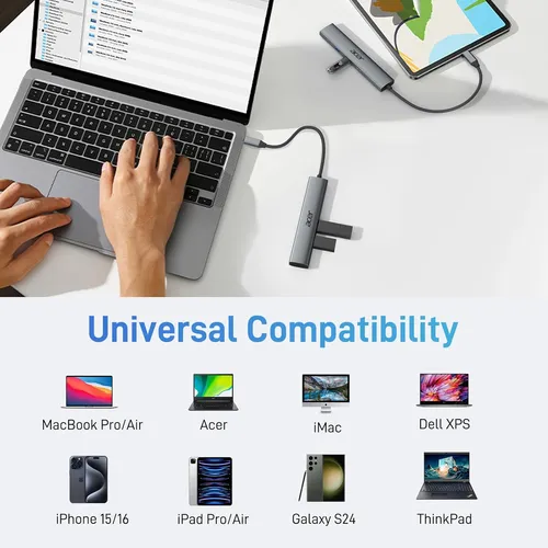 Hub Usb C 5 En 1 De Acer Con Hdmi 4k, 100 W Power Deliver...