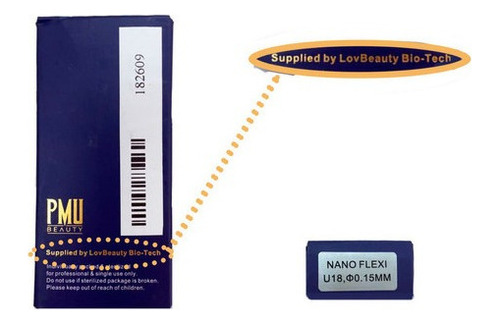 20 Lâminas Pmu Beauty 18u 0.15mm Flex Nano Lovbeauty Biotech