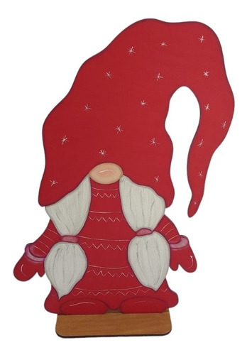 Gnomo Navideño Madera Country Grande
