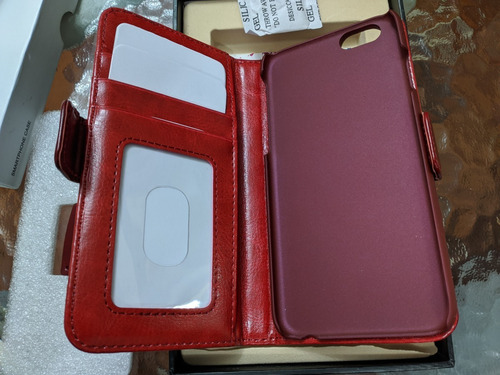 Case De Cuero Genuino Acluxs iPhone 6s Vino Tinto Y 6+ Negro