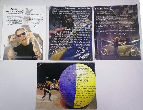 Metallica 4 Cartas De Presentacion Fan Club 2009-12-13-15 (Usado)