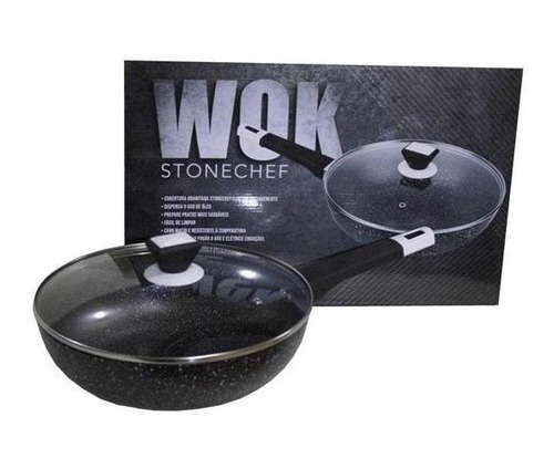 Frigideira Wok Antiaderente Stonechef 28x8cm Preto Shipit