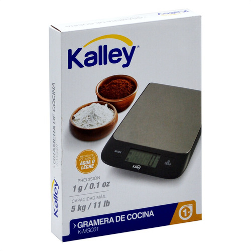 Imagen 4 de 5 de Gramera Balanza De Cocina Kalley, 1g A 5kg, Garantía 2 Años