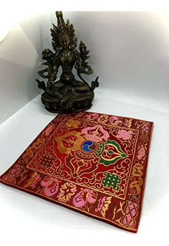 Mantel De Mesa/altar Budista Tibetano Doble Dorje