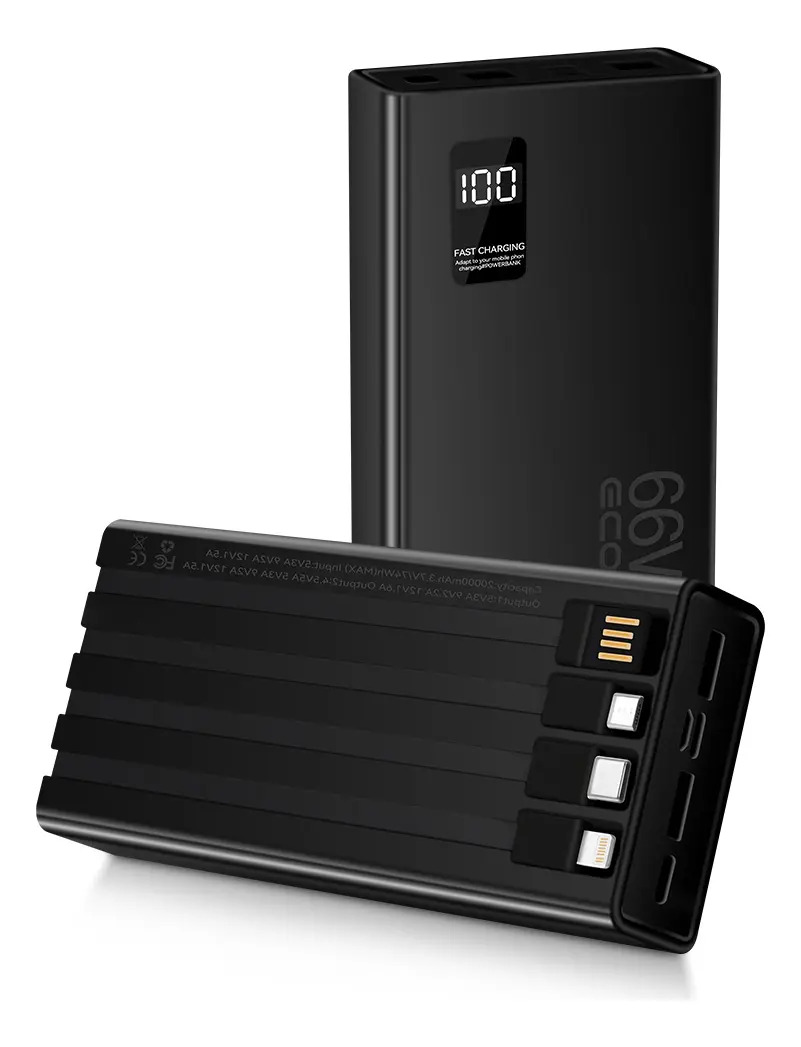 Mobile Power 10000mah 66w Carregador Rápido Portátilpower Bank Com Display Portátil