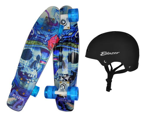 Patineta Llanta Led Cruiser Con Lija Diseño C8 + Casco