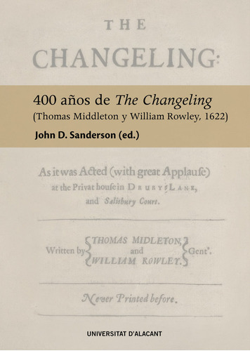 Libro 400 Aãos De The Changeling Thomas Middleton Y Will...