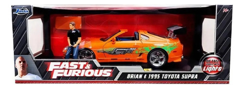 Toyota Supra Rápido Y Furioso, Jada Escala 1/18, Con Figura Naranja