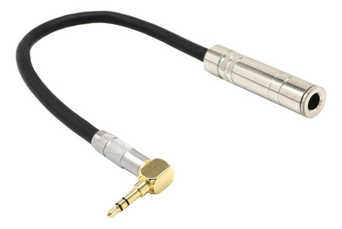 3.5 Mm 90 Grados 1/4 Enchufe A 6.35 1/8 Cable Adaptador .