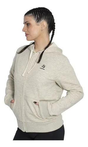 Campera Topper Essentials Mujer Moda Gris Melange Env o gratis