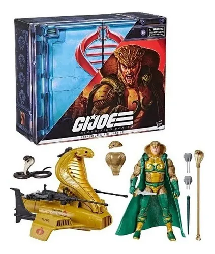 G.i. Joe Classified Series Serpentor & Air Chariot & Vehicle