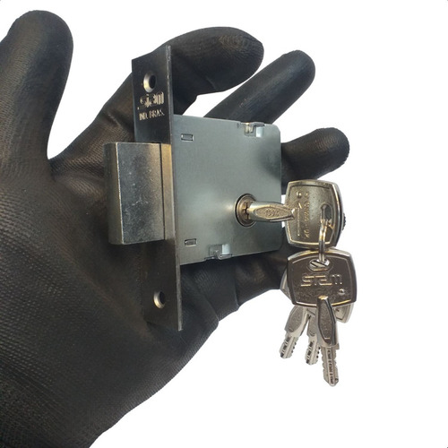 Trava Tetra Stam Fechadura Auxiliar 1004 Roseta Redonda Inox Cor Cromado