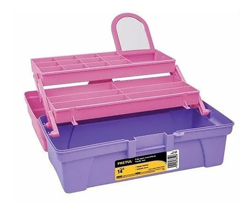 Imagen 2 de 4 de Cosmetiquera Rosa-morada 14in Pretul 25052