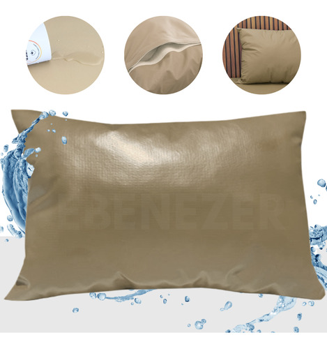 Capas Para Travesseiro Antialérgica Protetor Impermeável Não Esquenta Cor BegeEbenezer Shop