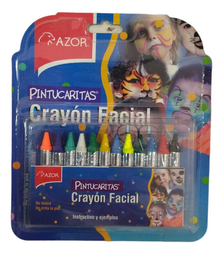 Crayon Facial Caricatuas C / 12 Colores Staffy