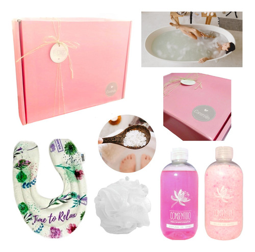 Set Kit Caja Regalo Empresarial Box Spa Rosas Zen Aroma N20