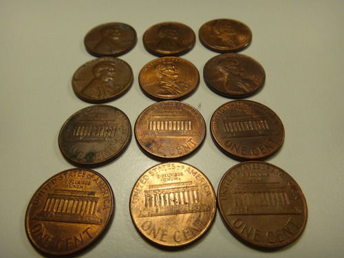 Lote De 12 Monedas 1 Centavo Usa