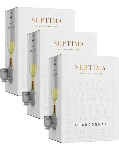Bag In Box Septima Chardonnay 3 Lts X3 - Oferta Celler