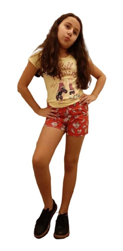 4 Conjunto Infantil Juvenil Menina Roupas Feminina Verão