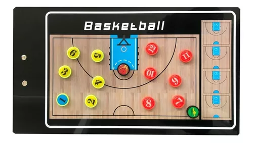 Pizarra Tabla Tactica Magnetica Para Entrenador De Basquetbol Con Plumon Y  Fichas