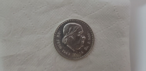 Peso Mexicano Plata 1947 Mo.14 Gr. O.500.,perfecto Estado