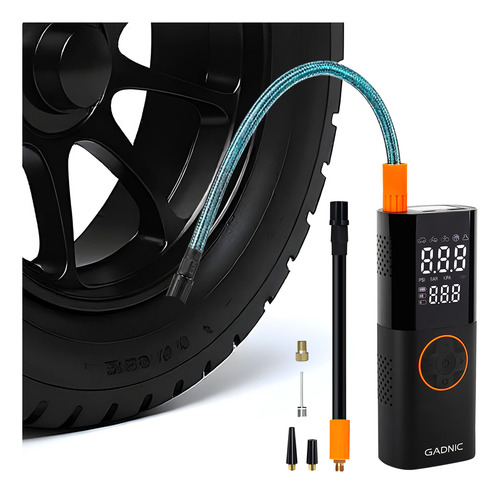 Inflador Digital Inalámbrico Gadnic Compacto Con Linterna