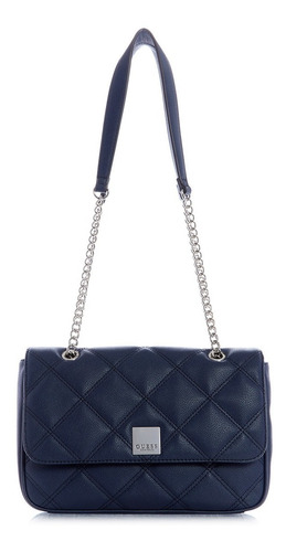 Bolsa Guess Window Rock Crossbody Flap Azul Para Mujer