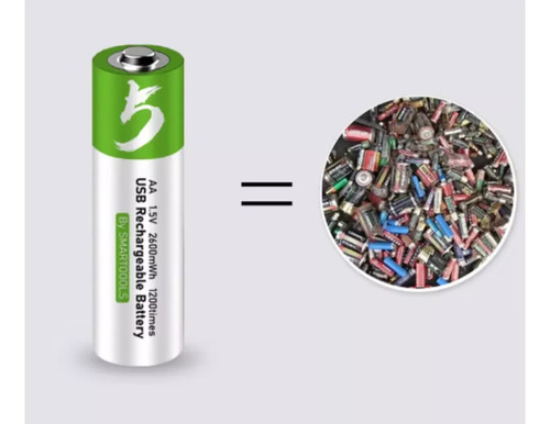 Pilas Recargables Deleex Aa 1.5v Usb Aa Cilíndrica
