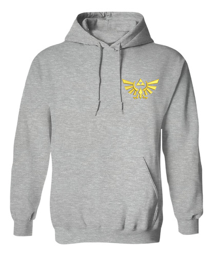 Sudadera Con Gorro Bordado Zelda Logo Video Juego Simbolo