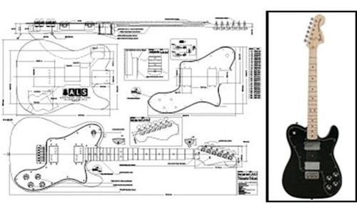 Plan Of Fender Telecaster Deluxe Electric Guitar - Full Scal